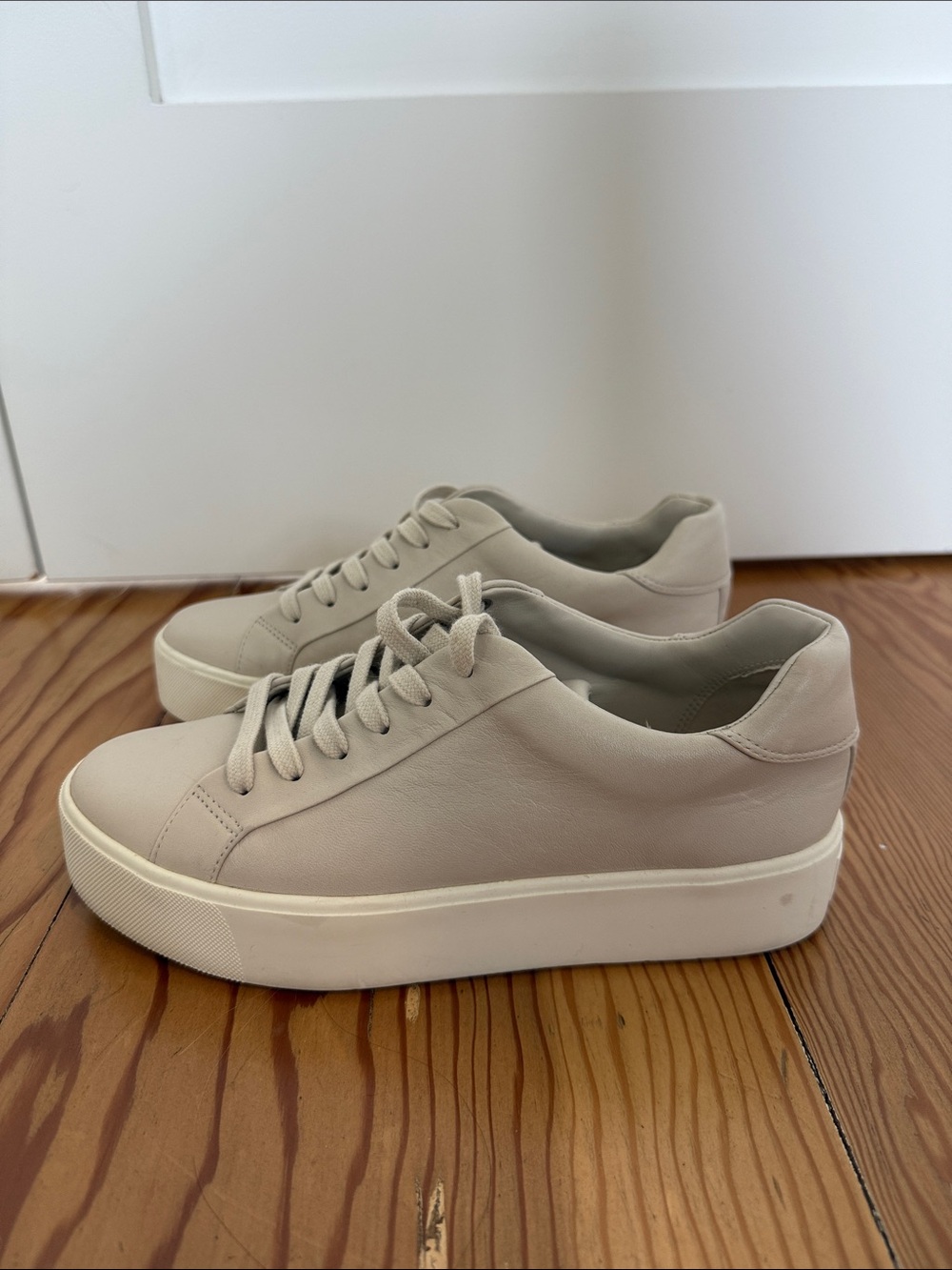 Vince Cream Lace-Up Platform Sneakers